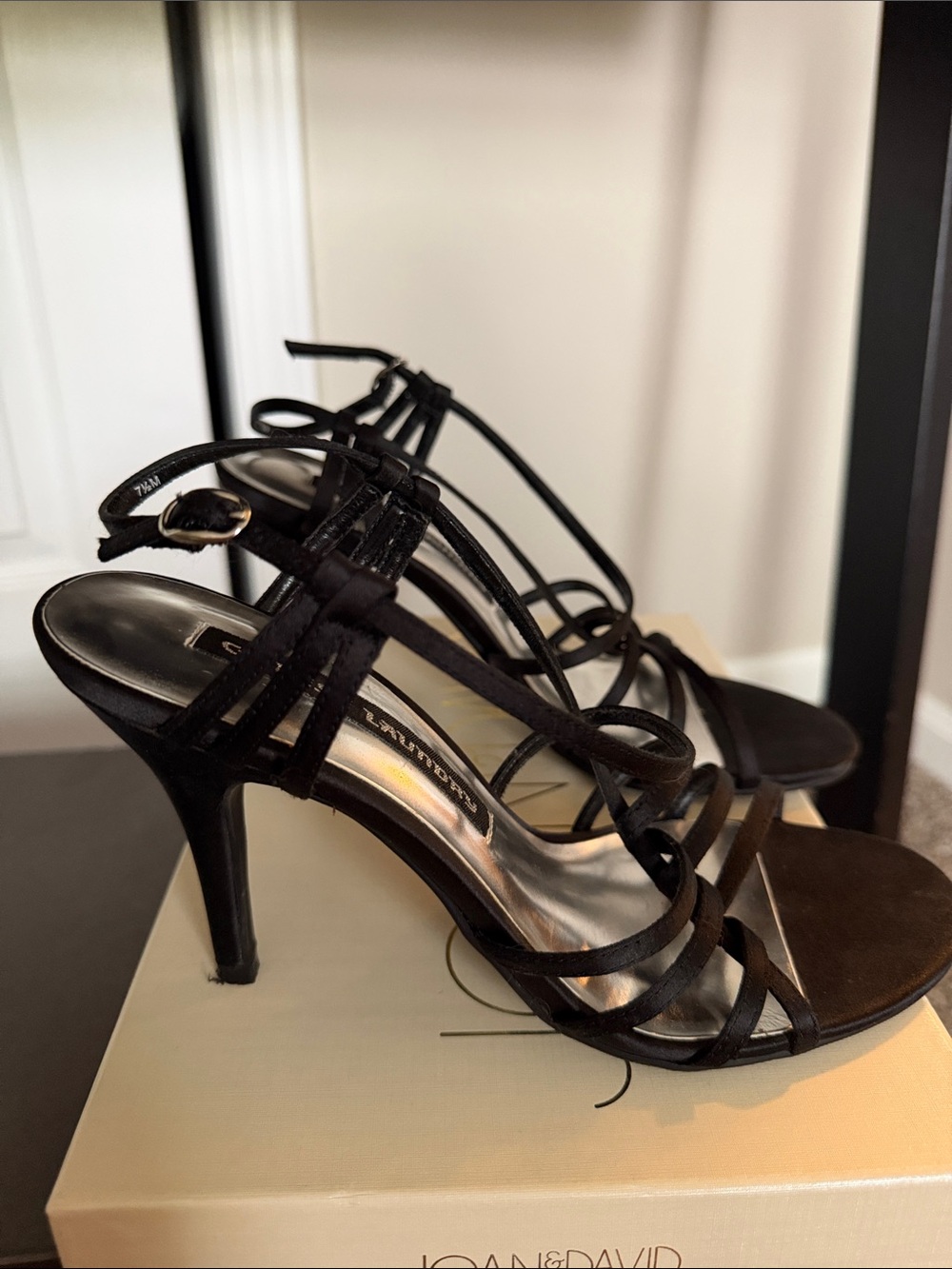 Chinese Laundry Black Strappy Stiletto Sandals